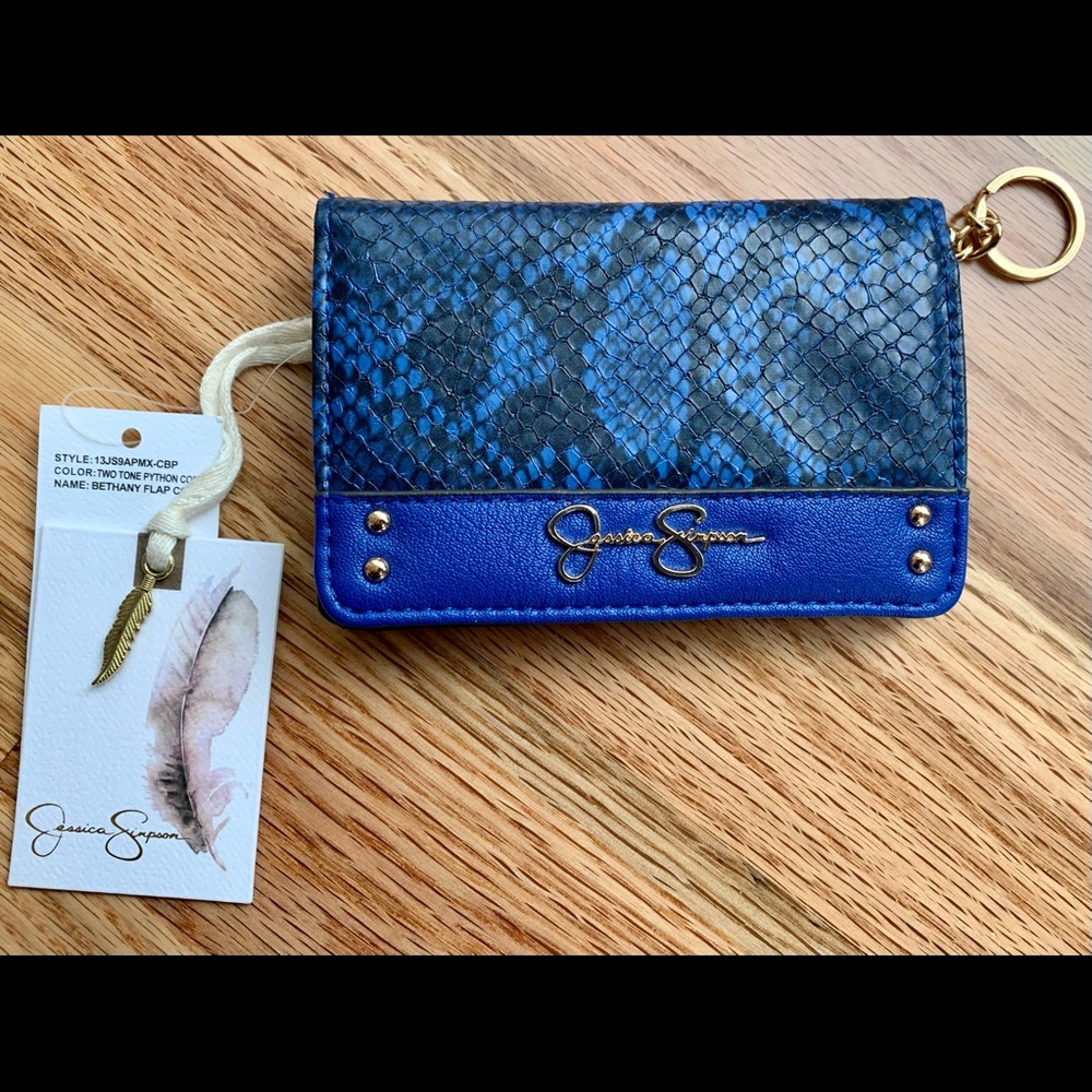 Jessica Simpson Bethany Flap Card Holder Keychain NWT